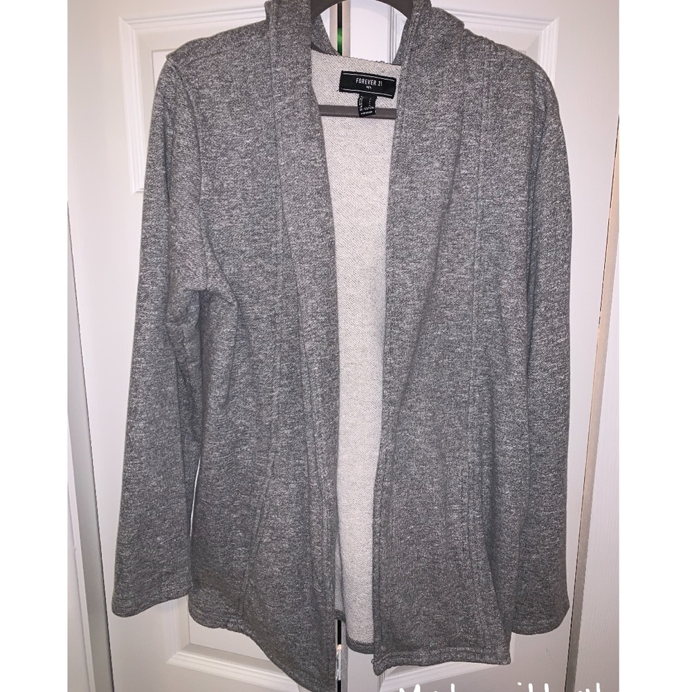 Hooded grey cardigan